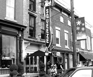 black an white sign