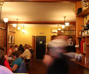 dining room with people